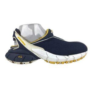 Skechers Womens SN 2495 Blue Yellow Slip‎ On Low Top Sneaker Shoes Size US 8.5